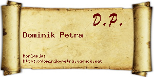 Dominik Petra névjegykártya